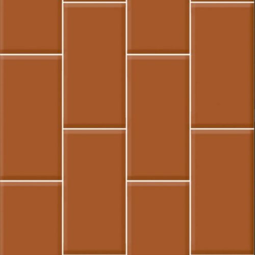 25 CM x 50 CM / UNO Interlaken Keramik Dinding Timbul Glossy Terracotta Dus