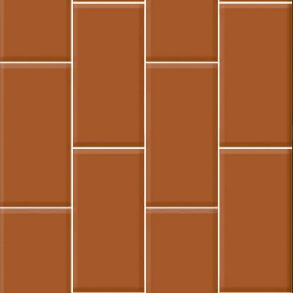 25 CM x 50 CM / UNO Interlaken Keramik Dinding Timbul Glossy Terracotta Dus