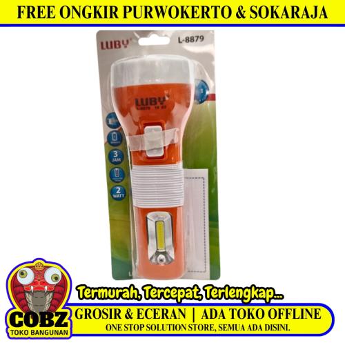 2 WATT + 4 WATT SMD / LUBY L-8879 Senter LED Charge Fitting Colok + Lampu Meja