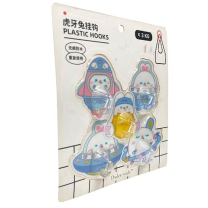 PLASTIC HOOKS Kapstok Cantel Gantungan Baju Dinding Mini PVC Set