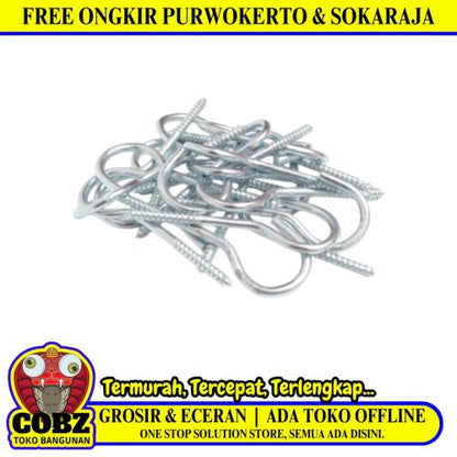 NO 12 / TM Sekrup Hak Buka Cantel Kandang Burung Figura Silver Biji