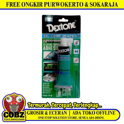 70 GR / DEXTONE SILICONE SEALANT Rubber Adhesive Lem Kaca Tube