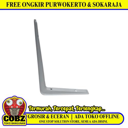 155 MM x 220 MM / TM Siku Rak L Shelf Brackets Penyangga Putih Tebal