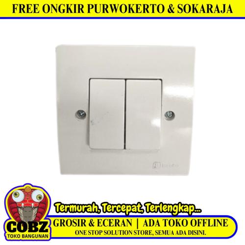 BROCO NG NEURAY Saklar Ganda Double Seri 2 Gang Tanam IB Inbow Putih