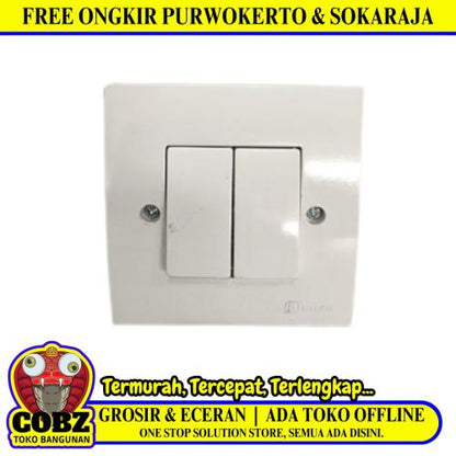 BROCO NG NEURAY Saklar Ganda Double Seri 2 Gang Tanam IB Inbow Putih