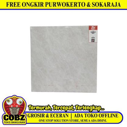 40 CM x 40 CM / ASIA TILE VALENCIA Keramik Lantai Rumah Glossy Grey Dus
