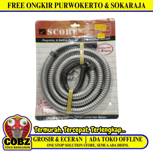180 CM / SCORE Selang Regulator Gas LPG Kompor Dapur Standar Saja