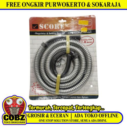 180 CM / SCORE Selang Regulator Gas LPG Kompor Dapur Standar Saja