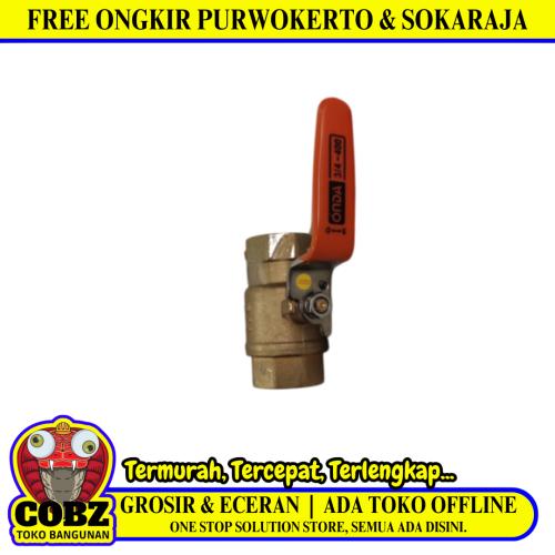 3/4 IN / ONDA Stop Kran Drat Dalam Ball Valve Engkol Kuningan