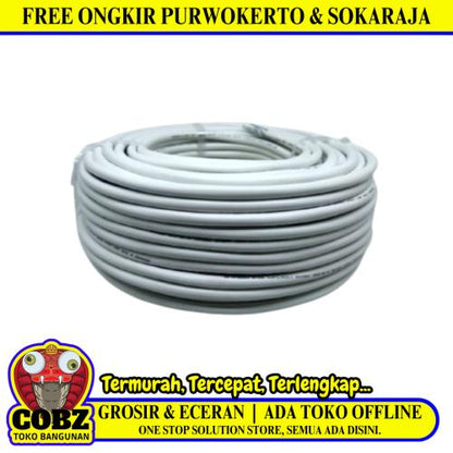 3 INTI x 0.75 MM x 50 M / KITANI NYMHY Serabut Kabel Tembaga SNI Putih Roll