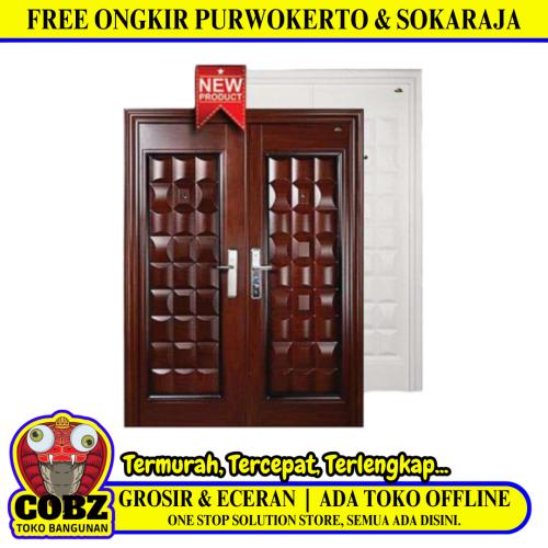 5 CM x 150 CM x 210 CM / FORTRESS FORT 150.16 DOUBLE Pintu Kamar Mandi Baja Coklat Set