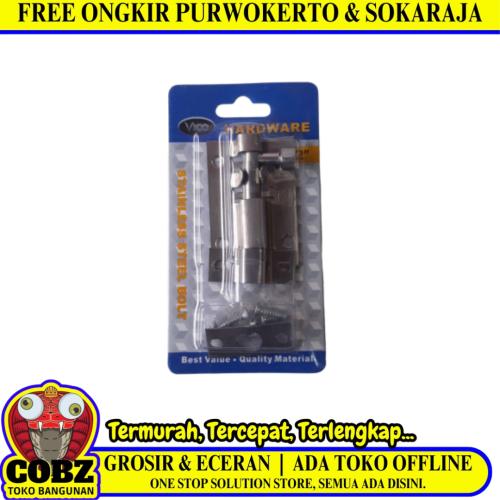 2 IN / VICO Grendel Kunci Slot Pintu Jendela Stainless