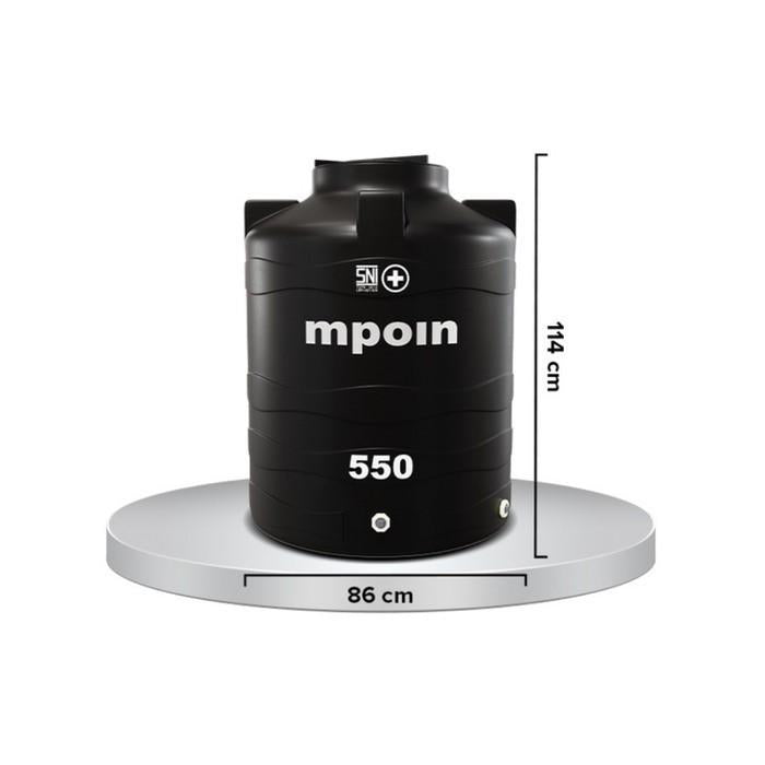 560 L / MPOIN + WAVE W550 Water Torrent Tangki Tandon Air PVC Silver Stone + Acc Set