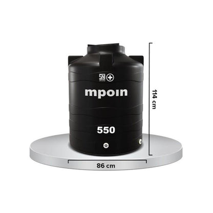 560 L / MPOIN + WAVE W550 Water Torrent Tangki Tandon Air PVC Silver Stone + Acc Set