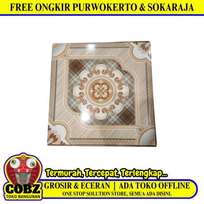 40 CM x 40 CM / ARWANA MADRID Keramik Lantai Rumah Glossy Beige Dus