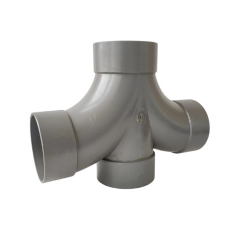 4 IN / RUCIKA D - LT Tee Large Radius Double Fitting Pipa PVC