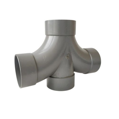 4 IN / RUCIKA D - LT Tee Large Radius Double Fitting Pipa PVC