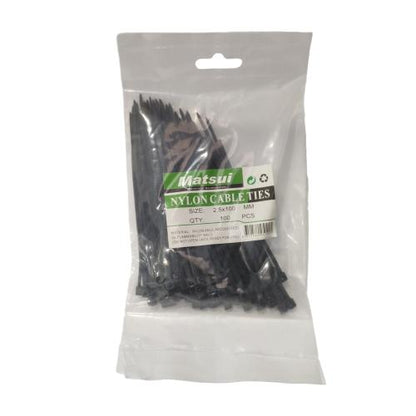 2.5 MM x 100 MM /  MATSUI Kabel Cable Ties Tali Ripet 10 CM Hitam Pack