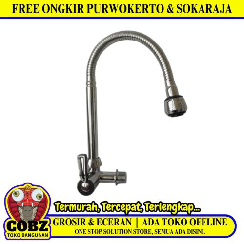 1/2 IN / AGATHA Kran Angsa Fleksibel Sink BCP Tembok Stainless