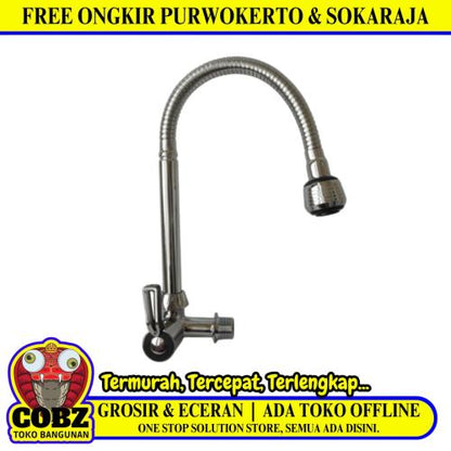 1/2 IN / AGATHA Kran Angsa Fleksibel Sink BCP Tembok Stainless