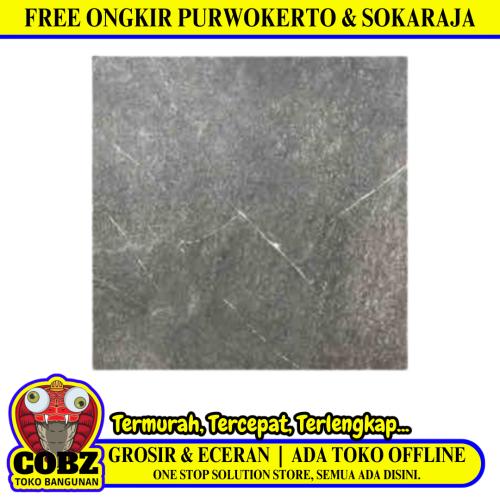 60 CM x 60 CM / SERENITY GRAVEL NERO Granit Lantai Teras Garasi Matte Dus