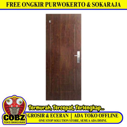 4 CM x 90 CM x 210 CM / FORTRESS URBAN 90.04 SINGLE DOOR Pintu Baja Coklat Set