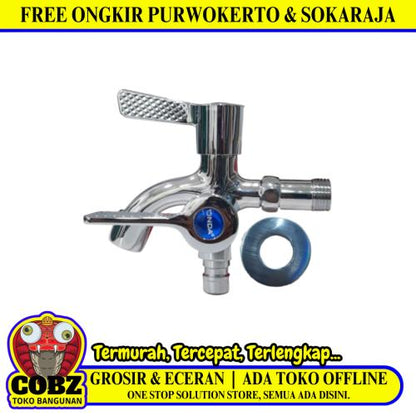 1/2 IN / ONDA K-101 Kran Air Cabang Double Shower Mesin Cuci Stainless