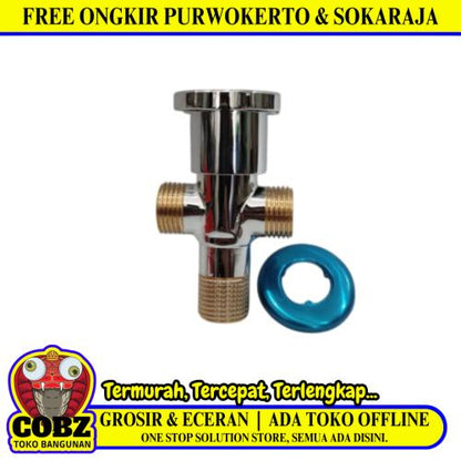 1/2 IN / COBZ KS-01 AB 48 CU Stop Kran Air Cabang Tee Shower Kloset Stainless
