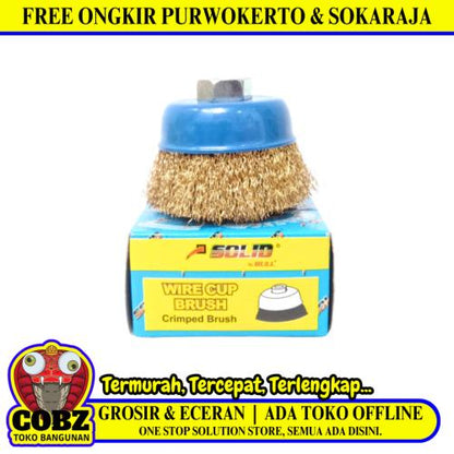 3 IN / SOLID Sikat Kawat Bengkok Bahan Pembersih Karat Kerak