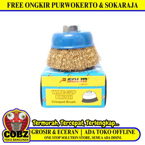 3 IN / SOLID Sikat Kawat Bengkok Bahan Pembersih Karat Kerak
