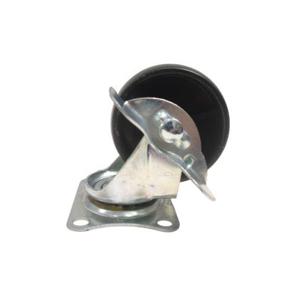 2 1/2 IN / TM  Roda Hidup Trolly Rem Plat Nylon Hitam Rem