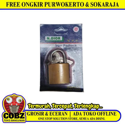 25 MM / N. DIOR Gembok Pintu Pagar Padlock Anti Maling Leher Pendek