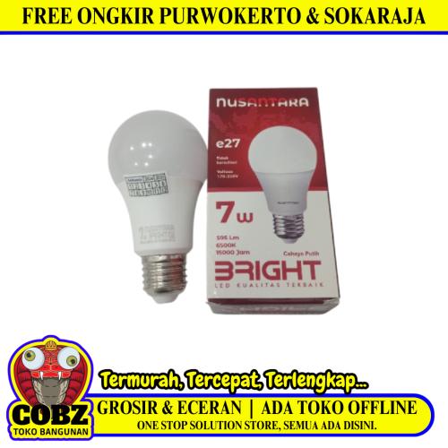 7 WATT / NUSANTARA BRIGHT LED Lampu Bohlam Bulb Moto Putih
