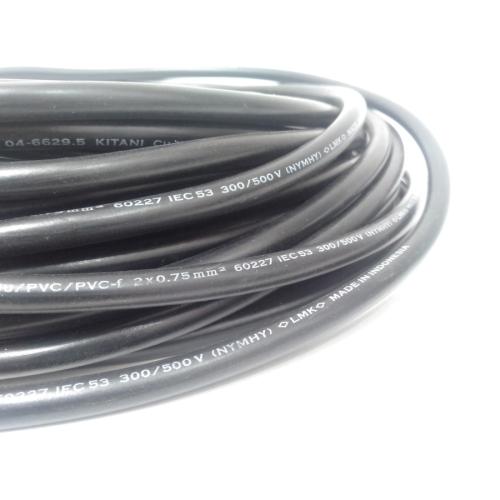 2 INTI x 0.75 MM / TM NYMHY Serabut Kabel Tembaga SNI Hitam Meter