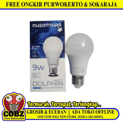 9 WATT / NUSANTARA DOLPHIN LED Lampu Bohlam Bulb Putih