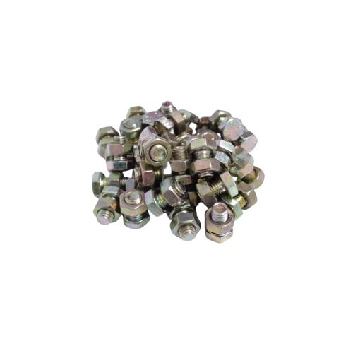 M 6 x 10 MM / TM Baut Mur Hexagon Bolt Nut Flat Head Kuning Biji