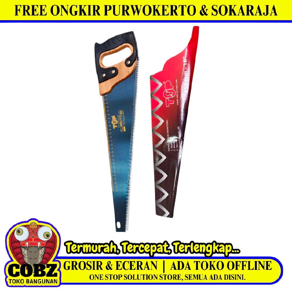 18 IN / TOP Gergaji Kayu Pohon Tangan Hand Saw Gagang Kayu