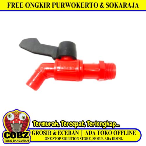 1/2 IN / ISCO Kran Air Tembok Taman Kamar Mandi Plastik Merah PVC