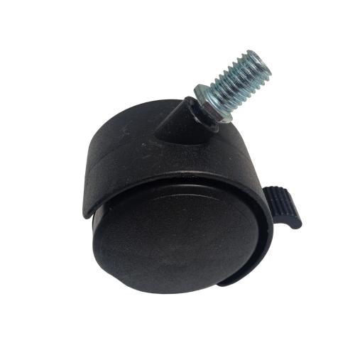 2 IN / TM Roda Hidup Kursi Rem Drat PVC Hitam Rem