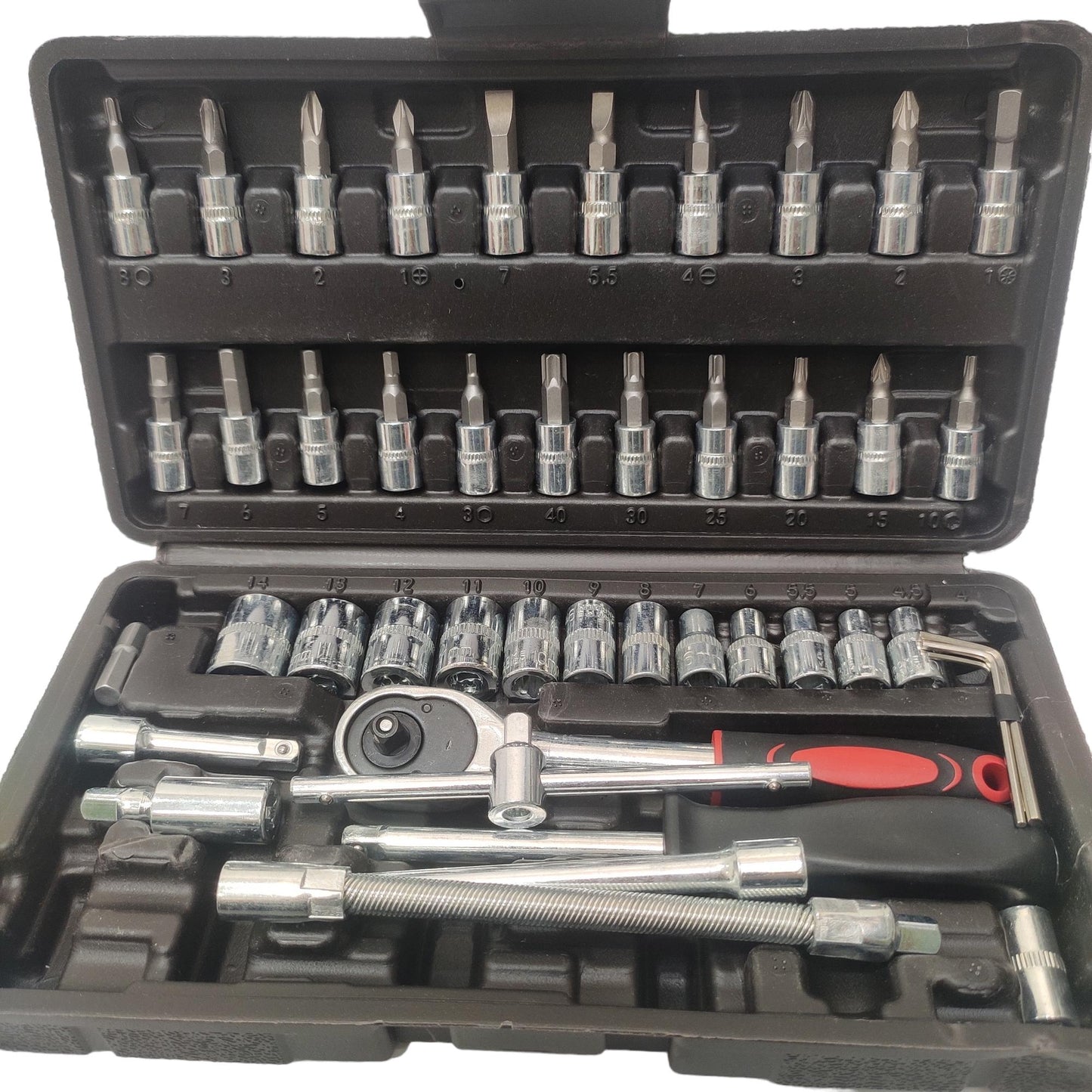 4 MM - 14 MM / CR-V Mata Kunci Sok Shock Socket Wrench 46 Pcs Set