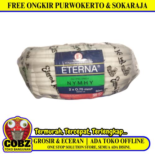 2 INTI x 0.75 MM x 50 M / ETERNA NYMHY Serabut Kabel Tembaga SNI Putih Roll