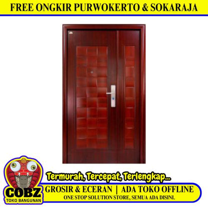 5 CM x 120 CM x 210 CM / FORTRESS FORT 120.11 MOM & SON Pintu Kamar Mandi Baja Coklat Set