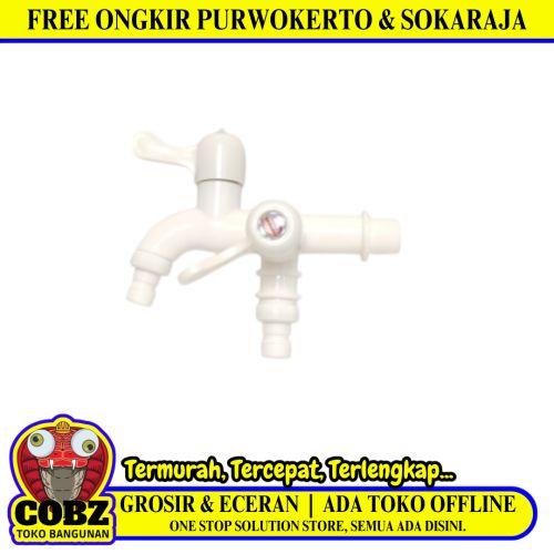 1/2 INCH / DASHAYU  Kran Air Cabang Double Shower Mesin Cuci PVC