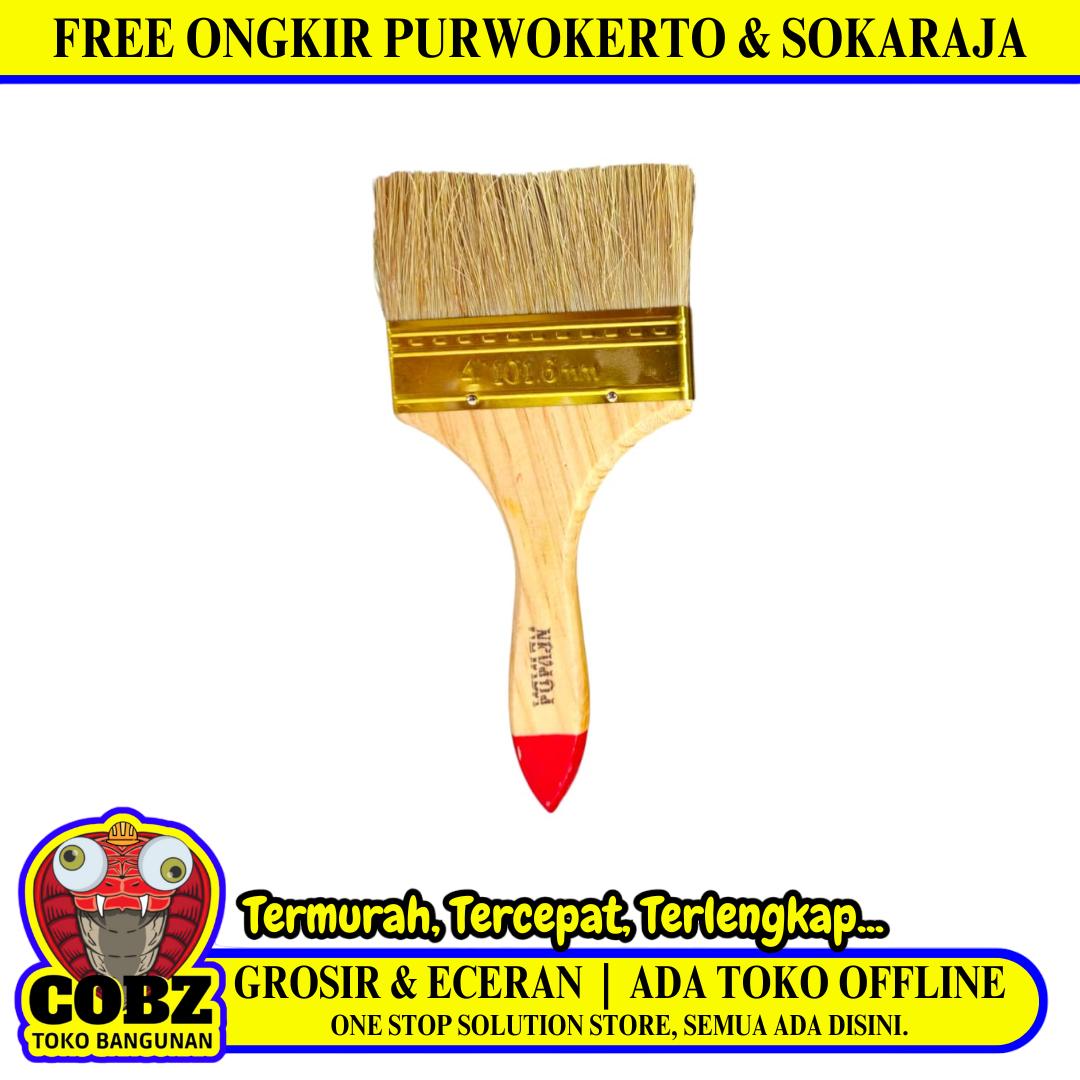 4 IN / NEVADA Kuas Cat Tembok Kayu Besi Air Acyrlic Paint Brush