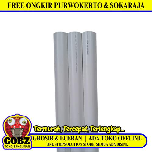 14 MM x 48 MM x 1000 MM / NISO Kabel Dak Ducting Trunking Protector Putih Batang