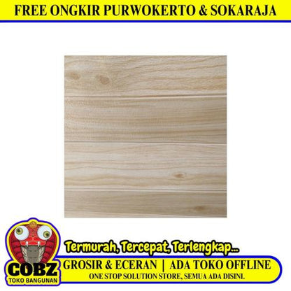 3.5 MM x 70 CM x 70 CM / COBZ SMBY-5 Wallpaper Foam Sticker Kayu Cream Lembar