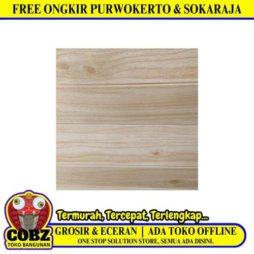 3.5 MM x 70 CM x 70 CM / COBZ SMBY-5 Wallpaper Foam Sticker Kayu Cream Lembar