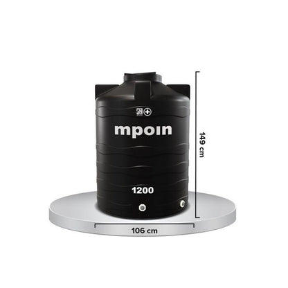 1150 L / MPOIN + WAVE W1200 Water Torrent Tangki Tandon Air PVC Sand + Acc Set