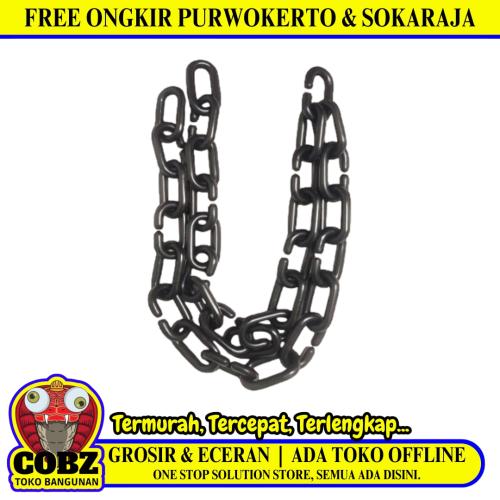 1/4 IN / TM Rantai Plastik PVC Talang Motor Anjing 6 MM Hitam Meter