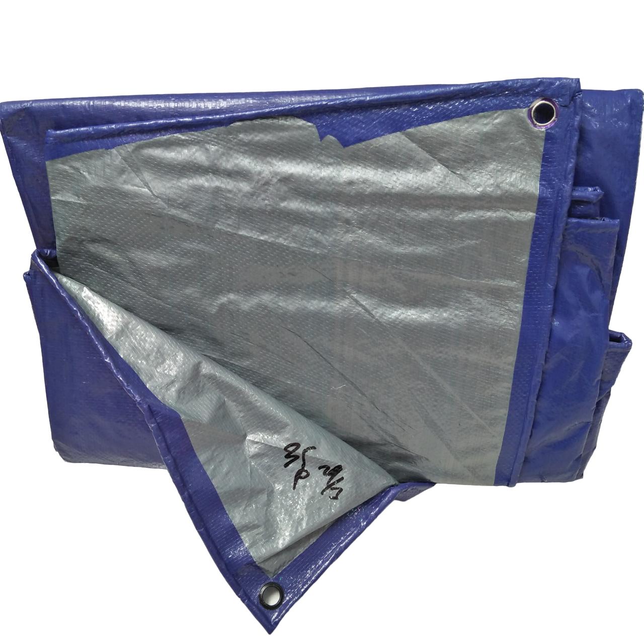 3 M x 5 M / NM A5 Terpal Tarpaulin Tutup Plastik PVC Biru Silver